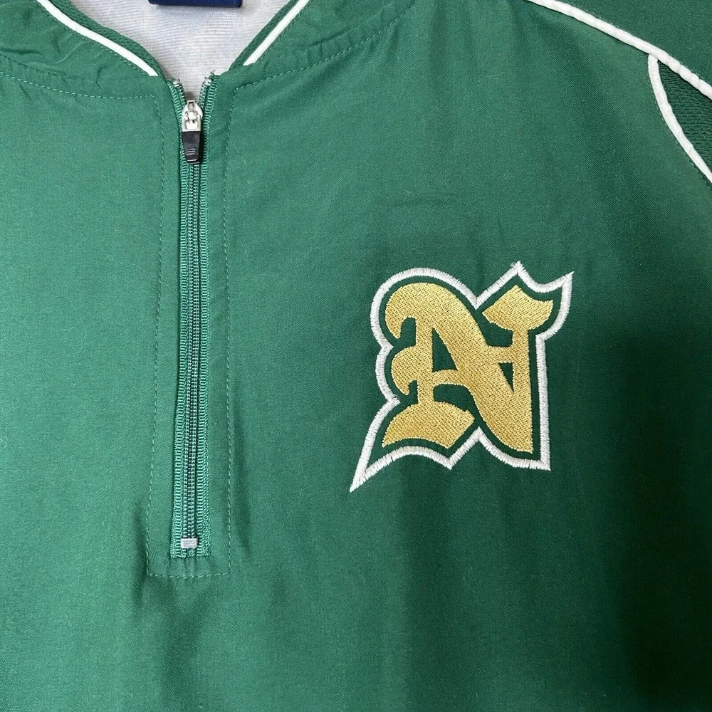 Mizuno Track Jacket Mens XL Green Running 1/4‎ Zip Lined Pockets Vented Back
